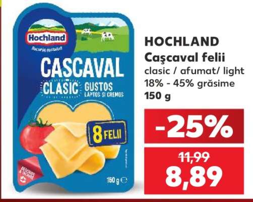 HOCHLAND Caşcaval felii
