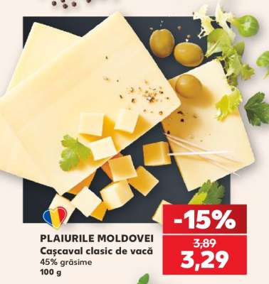 PLAIURILE MOLDOVEI Cașcaval clasic de vacă