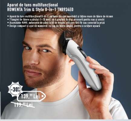Aparat de tuns multifunctional ROWENTA Trim & Style 8-in-1 TN8934E0
