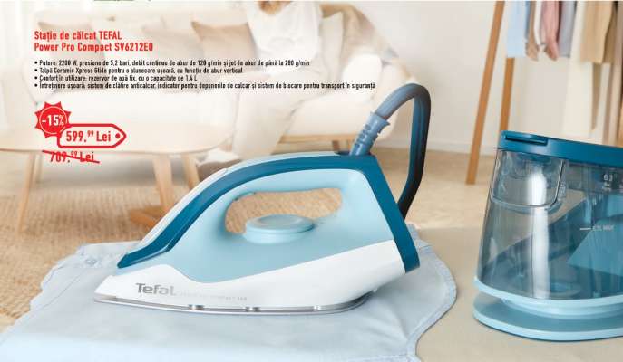 Stație de călcat TEFAL Power Pro Compact SV6212E0