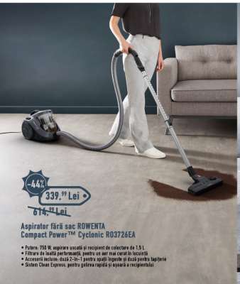Aspirator fără sac ROWENTA Compact Power™ Cyclonic RO3726EA