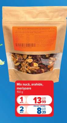 Mix nucă, arahide, merișoare