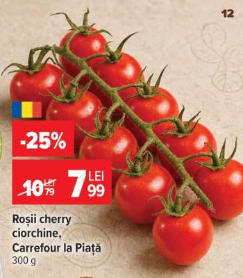 Roșii cherry ciorchine, Carrefour la Piață