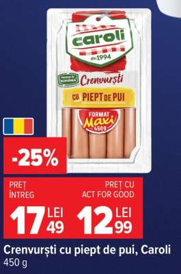 Crenvurști cu piept de pui Caroli