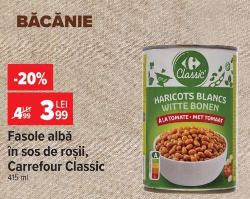 Fasole albă în sos de roșii, Carrefour Classic
