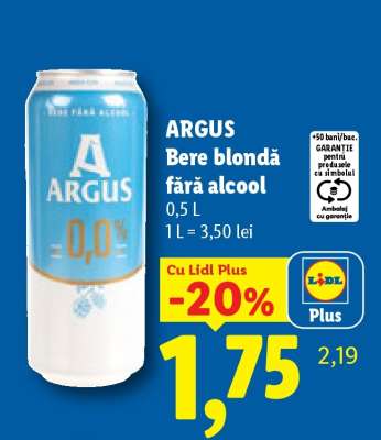 Argus Bere blondă fără alcool