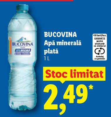 Bucovina apă minerală plată
