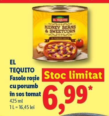 EL TEQUITO Fasole roșie cu porumb în sos tomat