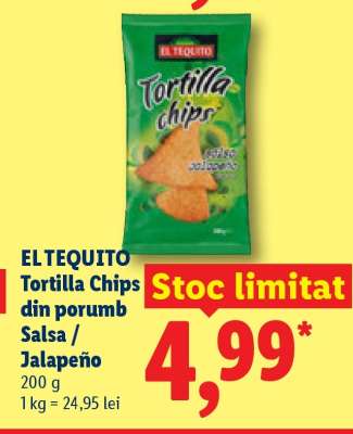 EL TEQUITO Tortilla Chips din porumb Salsa / Jalapeño