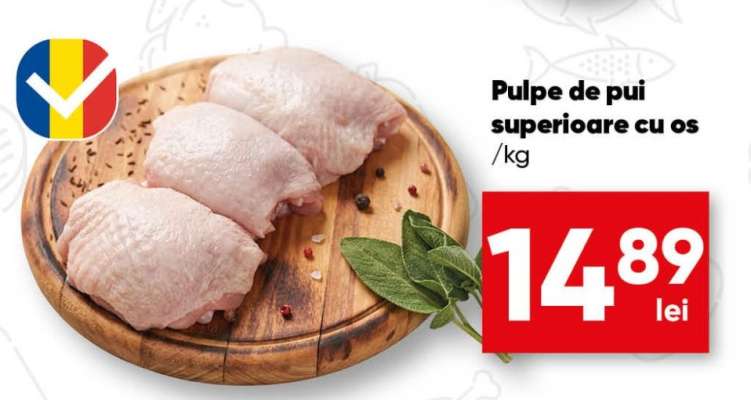 Pulpe de pui superioare cu os