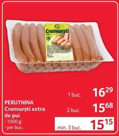 PERUTNINA Crenvurști extra de pui