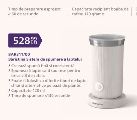 BAR311/00 Baristina Sistem de spumare a laptelui