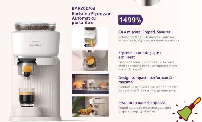 BAR300/03 Baristina Espressor Automat cu portafiltru