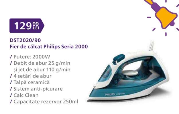 DST2020/90 Fier de călcat Philips Seria 2000