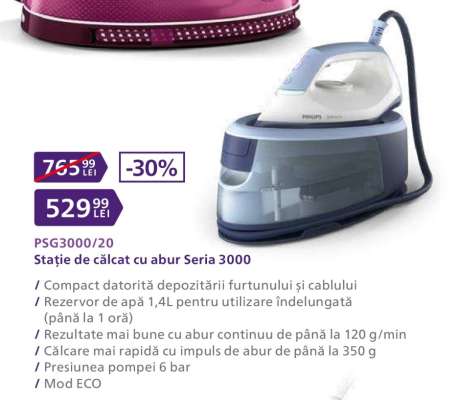 PSG3000/20 Stație de călcat cu abur Seria 3000