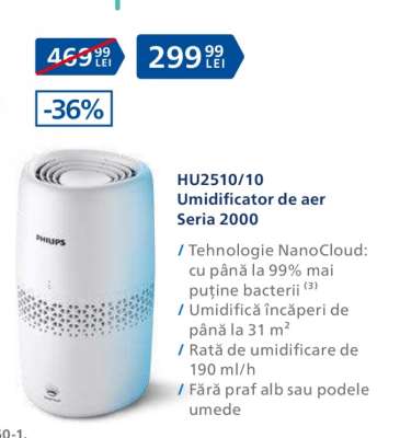 HU2510/10 Umidificator de aer Seria 2000