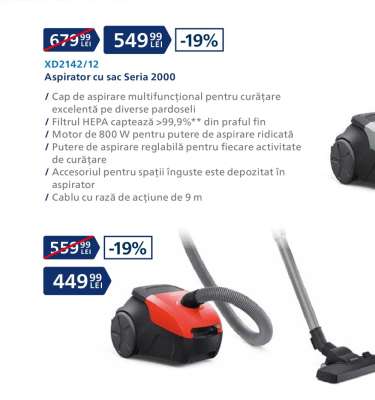 XD2142/12 Aspirator cu sac Seria 2000
