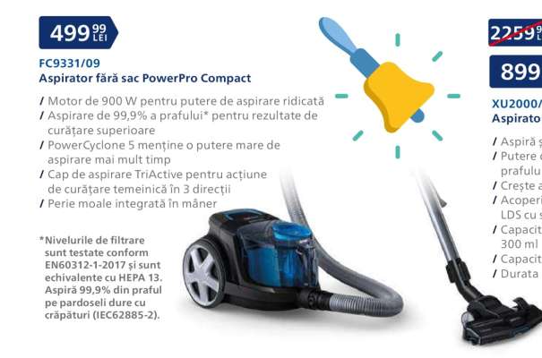 Aspirator fără sac PowerPro Compact