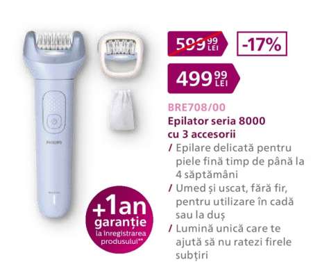 Epilator seria 8000 cu 3 accesorii