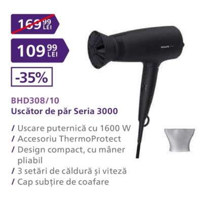 BHD308/10 Uscător de păr Seria 3000