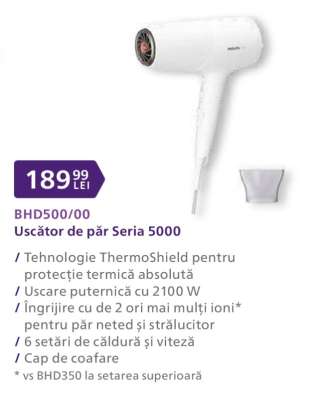 BHD500/00 Uscător de păr Seria 5000