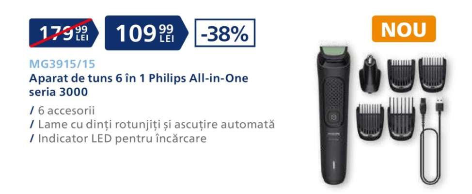 Aparat de tuns 6 in 1 Philips All-in-One seria 3000