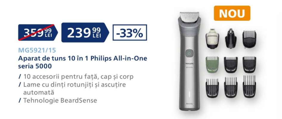 Aparat de tuns 10 in 1 Philips All-in-One seria 5000