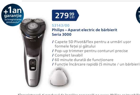 Philips – Aparat electric de bărbierit Seria 3000
