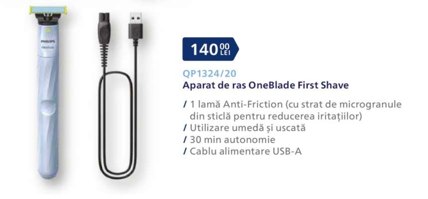 Aparat de ras OneBlade First Shave