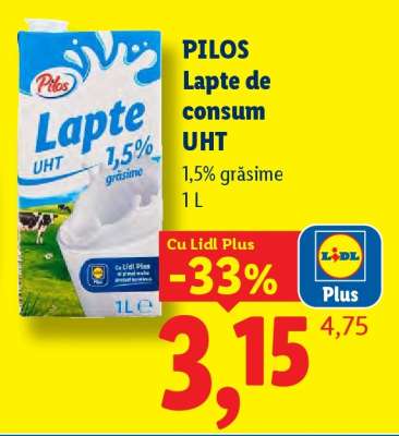 Pilos Lapte de consum UHT