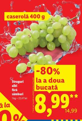 Struguri albi fără sâmburi