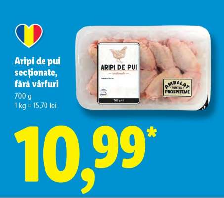 Aripi de pui sectionate, fără vârfuri