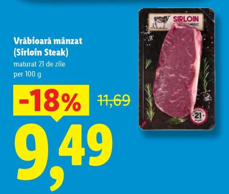 Vrabioară mânzat (Sirloin Steak)