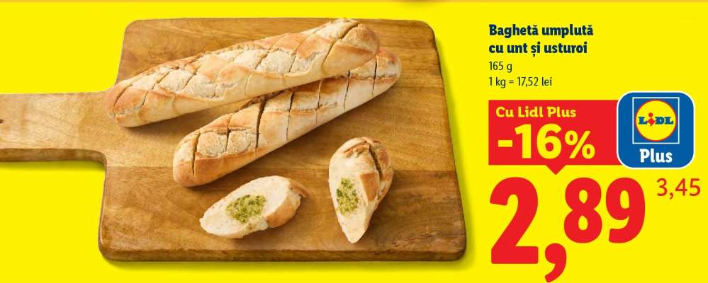 Baghetă umplută cu unt și usturoi