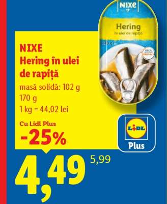 Nixe Hering în ulei de rapiță