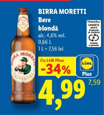 BIRRA MORETTI Bere blondă