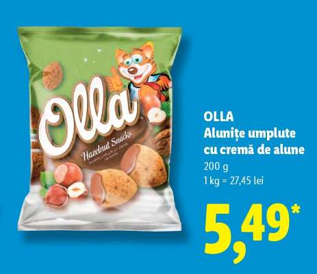OLLA Alunițe umplute cu cremă de alune