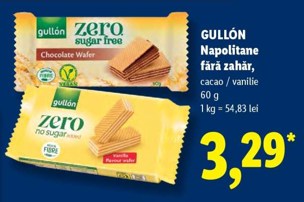 GULLÓN Napolitane fără zahăr