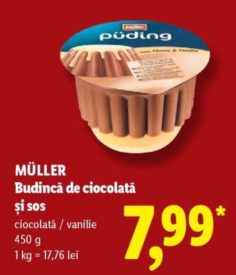 MÜLLER Budincă de ciocolată și sos