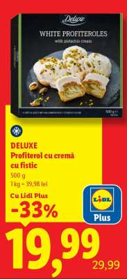 DELUXE Profiterol cu cremă cu fistic