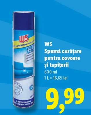 W5 Spumă curățare pentru covoare și tapițerii