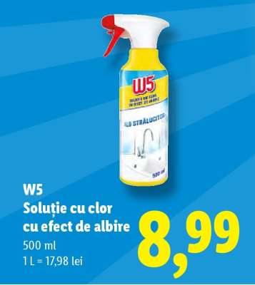 W5 Soluție cu clor cu efect de albire