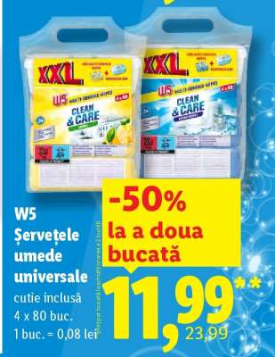 W5 Șervețele umede universale