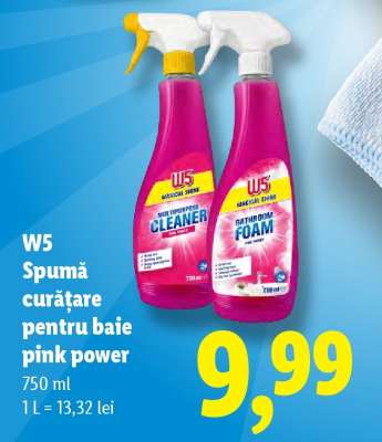 W5 Spumă curățare pentru baie pink power