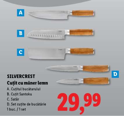 SILVERCREST Cuțit cu mâner lemn