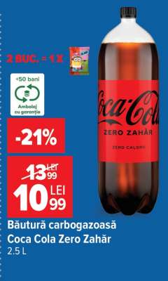 Băutură carbogazoasă Coca-Cola Zero Zahăr