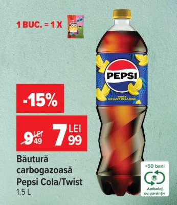 Băutură carbogazoasă Pepsi Cola/Twist
