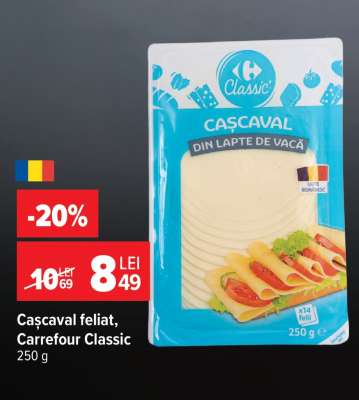 Cașcaval feliat, Carrefour Classic