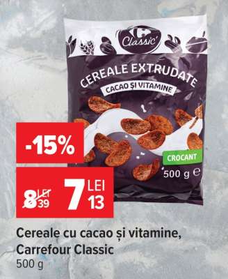 Cereale cu cacao și vitamine, Carrefour Classic