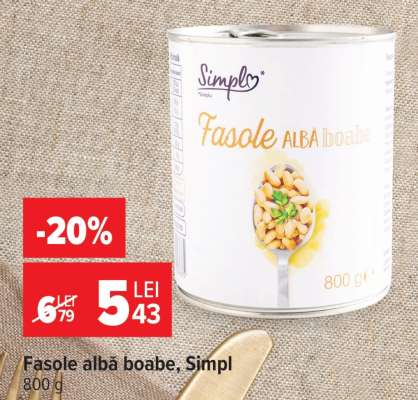 Fasole albă boabe Simpl